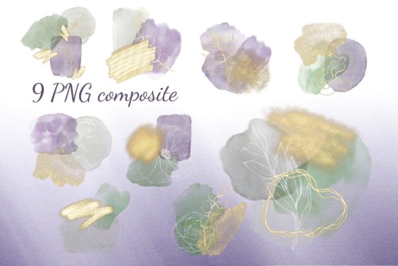 Abstract Compositions Watercolor Spots for Design