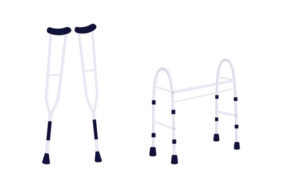 Accessible Design: The Disabled People Equipment Flat Color Set