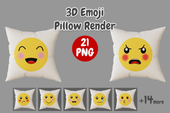 Bringing Depth to Digital Communication with Pillow Emoticon Square 3D Renders