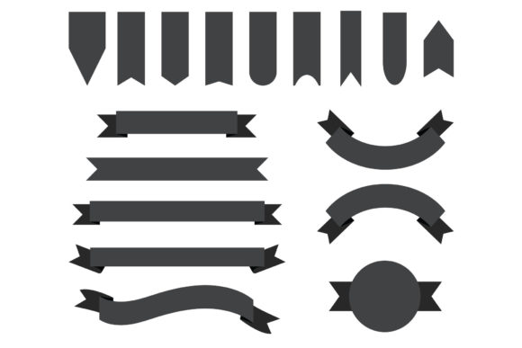 Elevate Designs with Dark Gray Badge Banner Clip Art