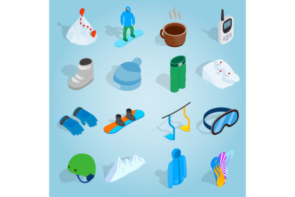 Elevate UI with Isometric 3D Snowboard Icons