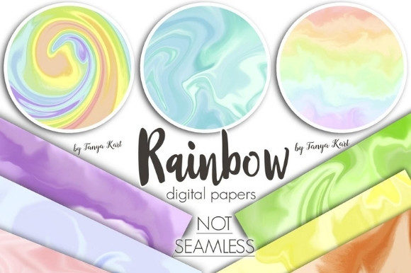 Elevating Brand Identity with Hand-Painted Rainbow Digital Paper