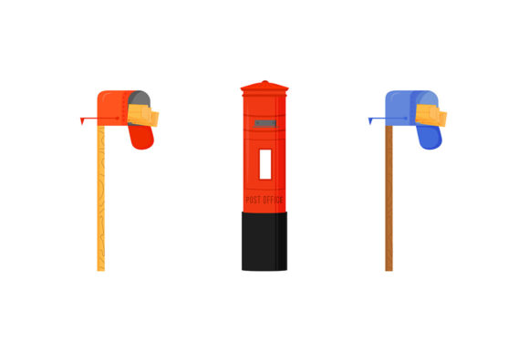 Elevating Digital Communication with the Mailboxes Flat Color Vector Object Set