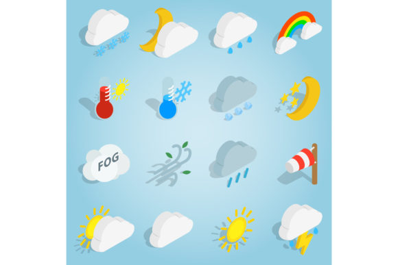 Elevating Digital Interfaces with Isometric 3D Weather Icons