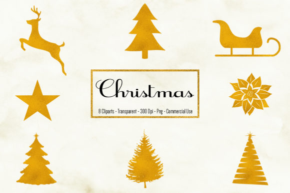 Elevating Holiday Designs with Premium Gold Christmas Cliparts