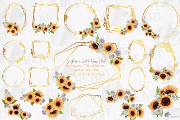 Elevating Modern Design Workflows with Sunflowers and White Roses Bridal Frames