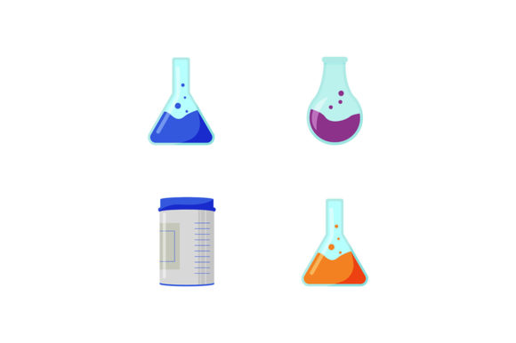 Evaluating the Chemical Containers Flat Color Set for Modern Design Projects