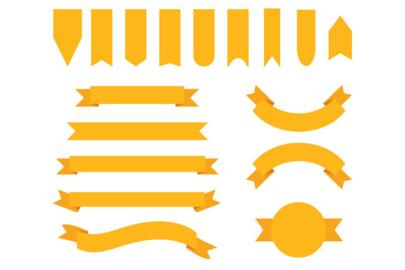 Gold Badge Banner Clip Art Set: Premium Design Assets