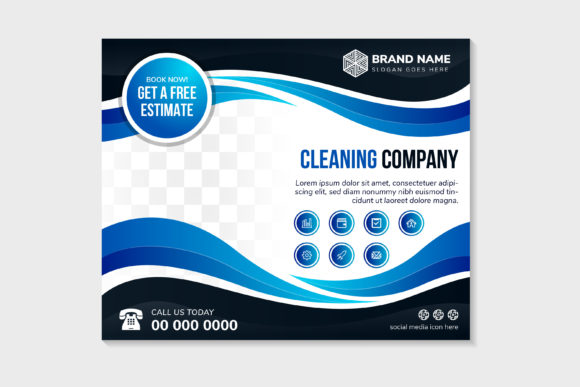 Mastering Your Brand Image with the Cleaning Company Horizontal Flyer Wave Template