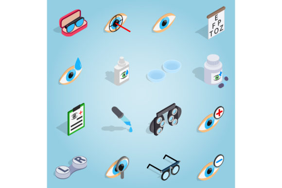 Visualizing Eye Care: The Power of Isometric 3D Optometry Icons in Modern Design
