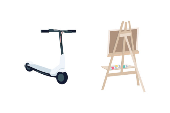 Why the Easel and Electric Scooter Flat Set Matters for Modern Design Projects